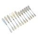 6 forks and 6 fish knives in silver-plated metal, Filet model 1950