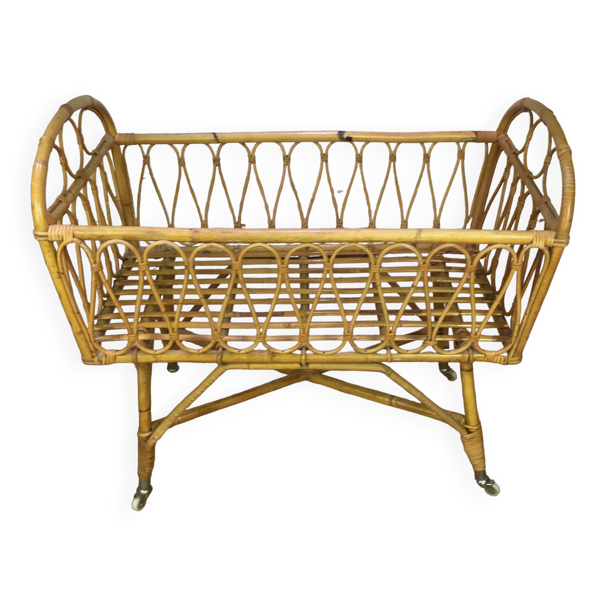 Rattan crib 1960s