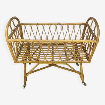 Rattan crib 1960s