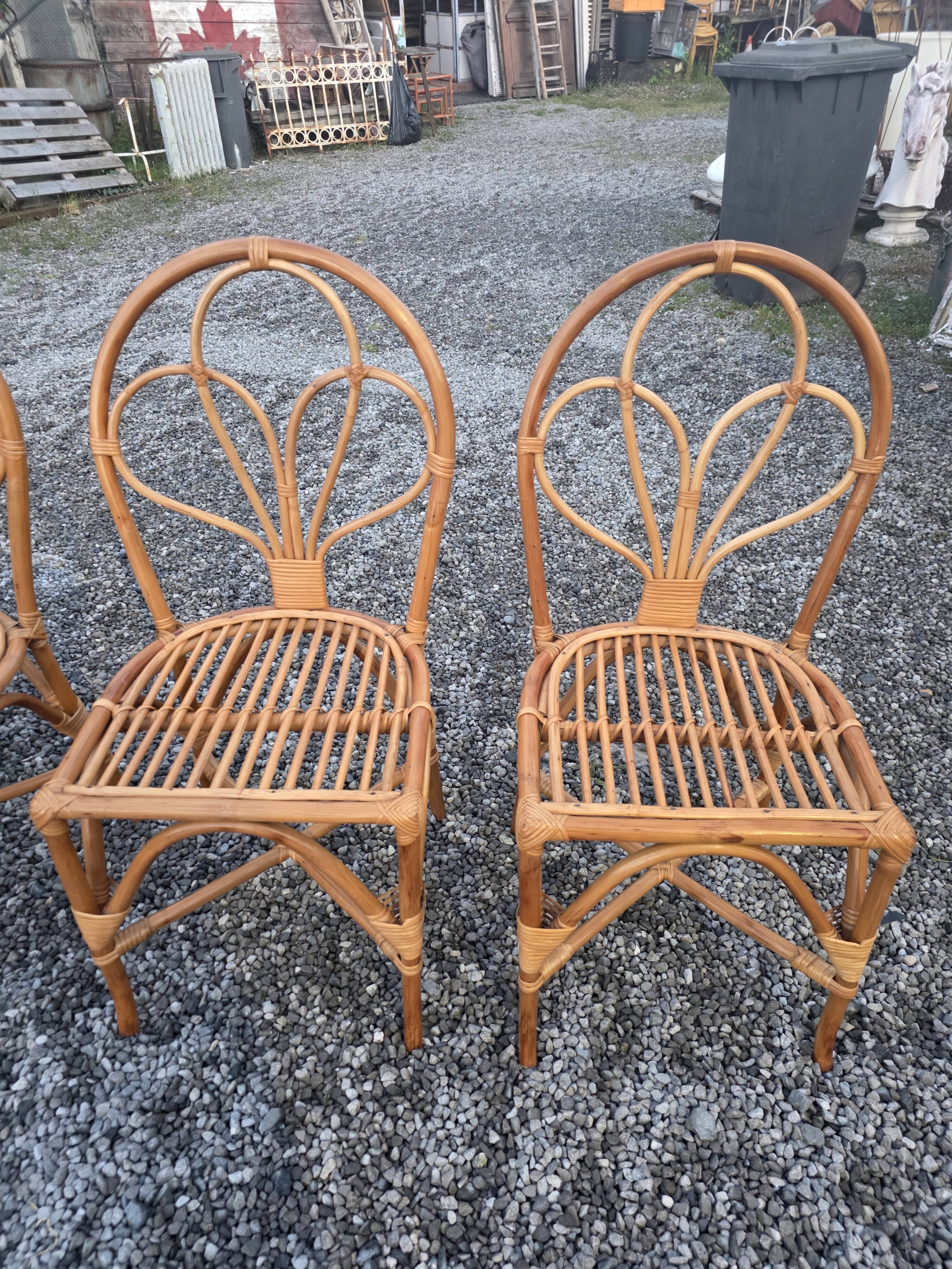 4 rattan chairs from the 1970s