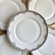 6 fine porcelain dinner plates by F. Legrand, 1920