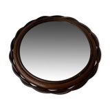 Miroir bois et rotin