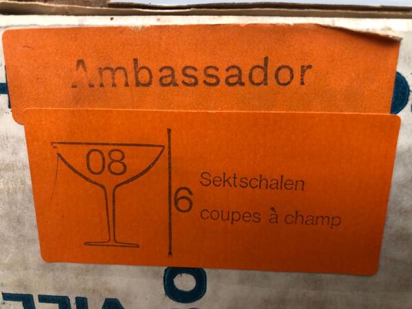 Lot de 6 coupes Villeroy et Boch  en crystal