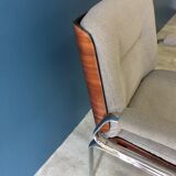 Chrome and wood armchair from the 70s
