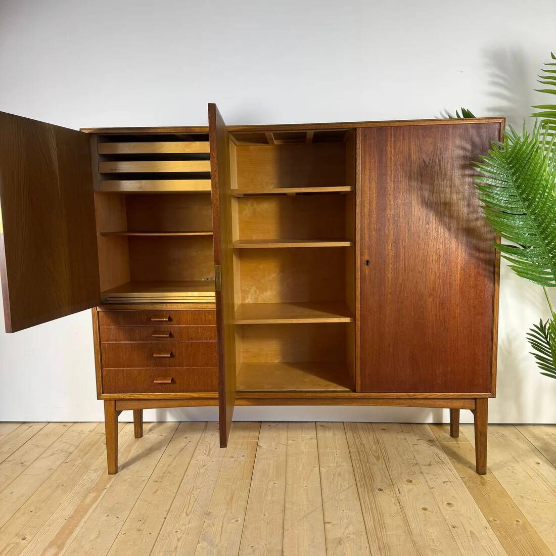 High mid-century modern teak sideboard – 1960s Scandinavian design