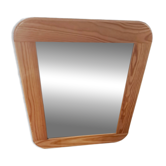 Scandinavian rectangular pine mirror. 1970s.