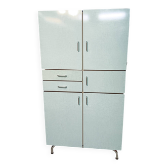 Buffet colonne vintage Formica bleu-vert