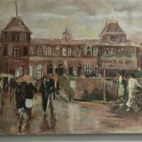 Oil on canvas signed Brunel