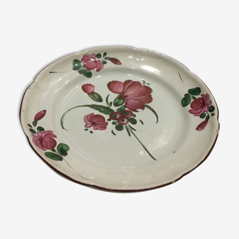 Eastern earthenware plate the Islettes flower bouquet decoration