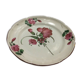 Assiette en faïence de l'est les Islettes décor bouquet de fleurs
