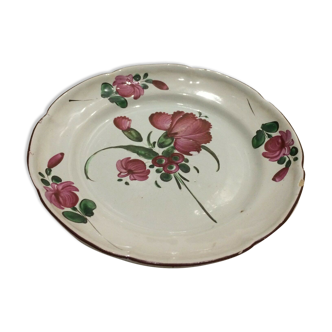 Eastern earthenware plate the Islettes flower bouquet decoration