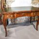 Louis XV flat desk marquetry and leather