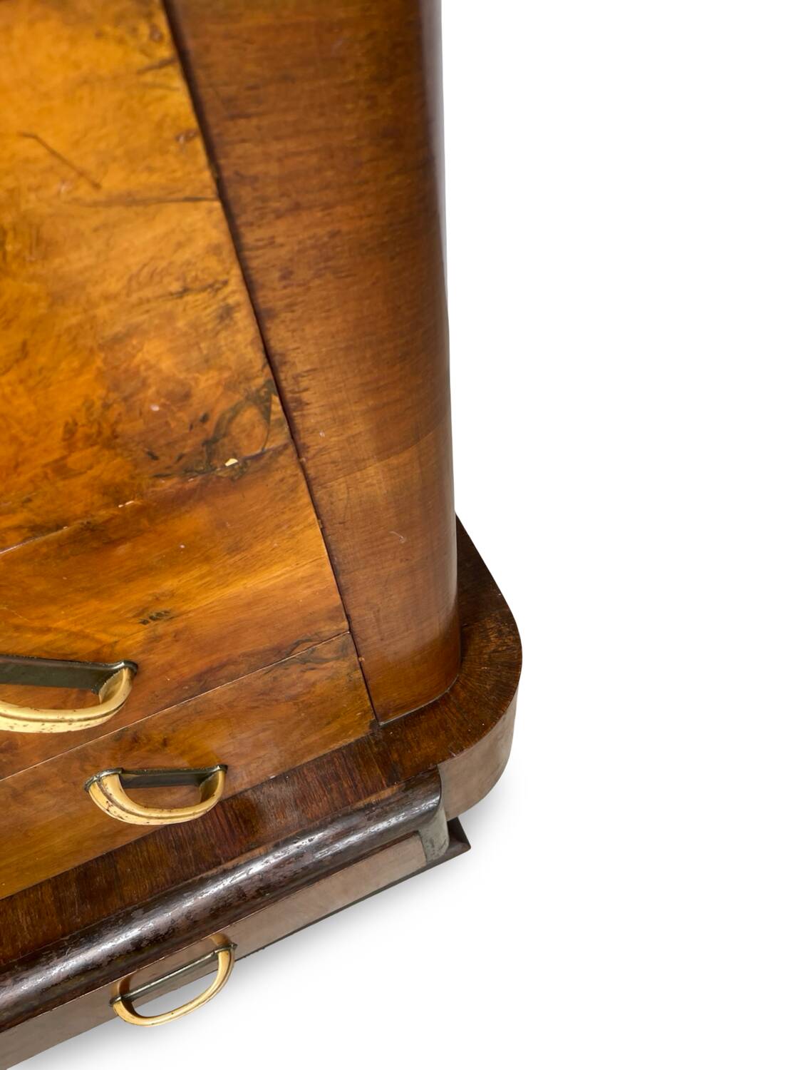 Commode italienne Art déco en ronce de noyer, années 1920