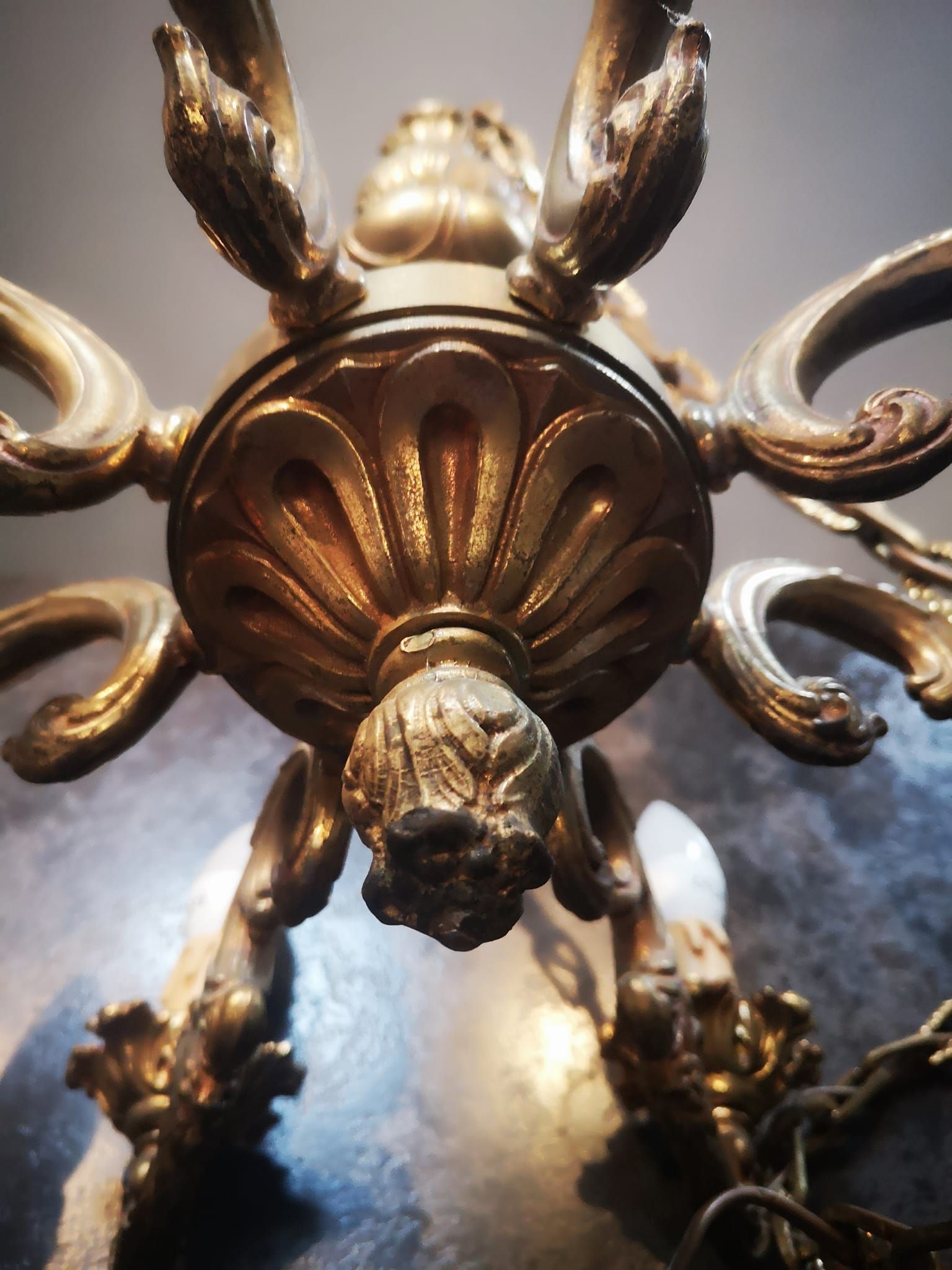 Old chandelier 8 fires / 8 branches gilded bronze Louis XVI TBE