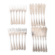 Elegant 24-piece fish service – Marot Bérain pattern in silver-plated metal
