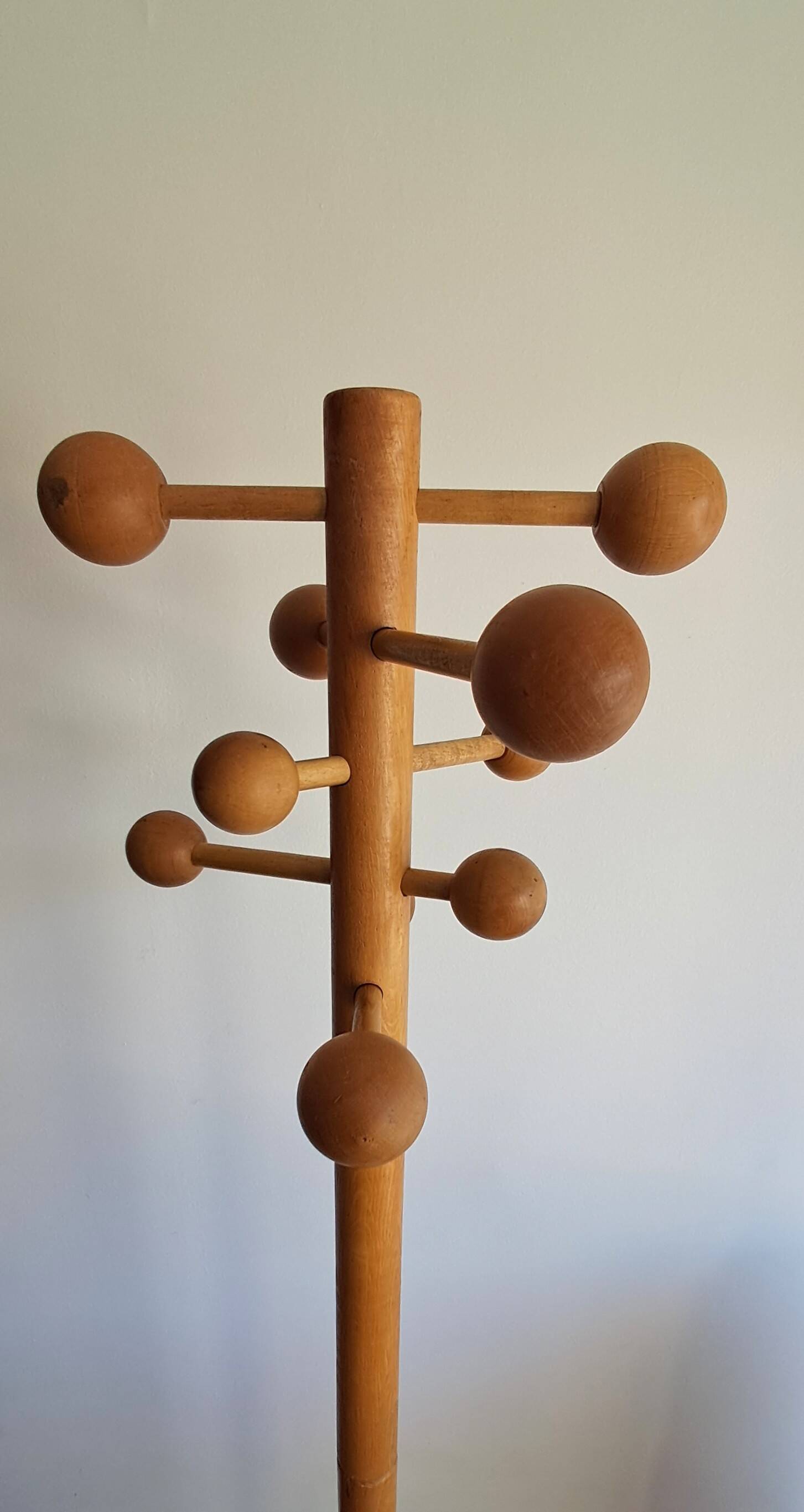 Modernist pine coat rack 1970.