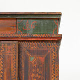 Painted folk art bridal wardrobe 1816