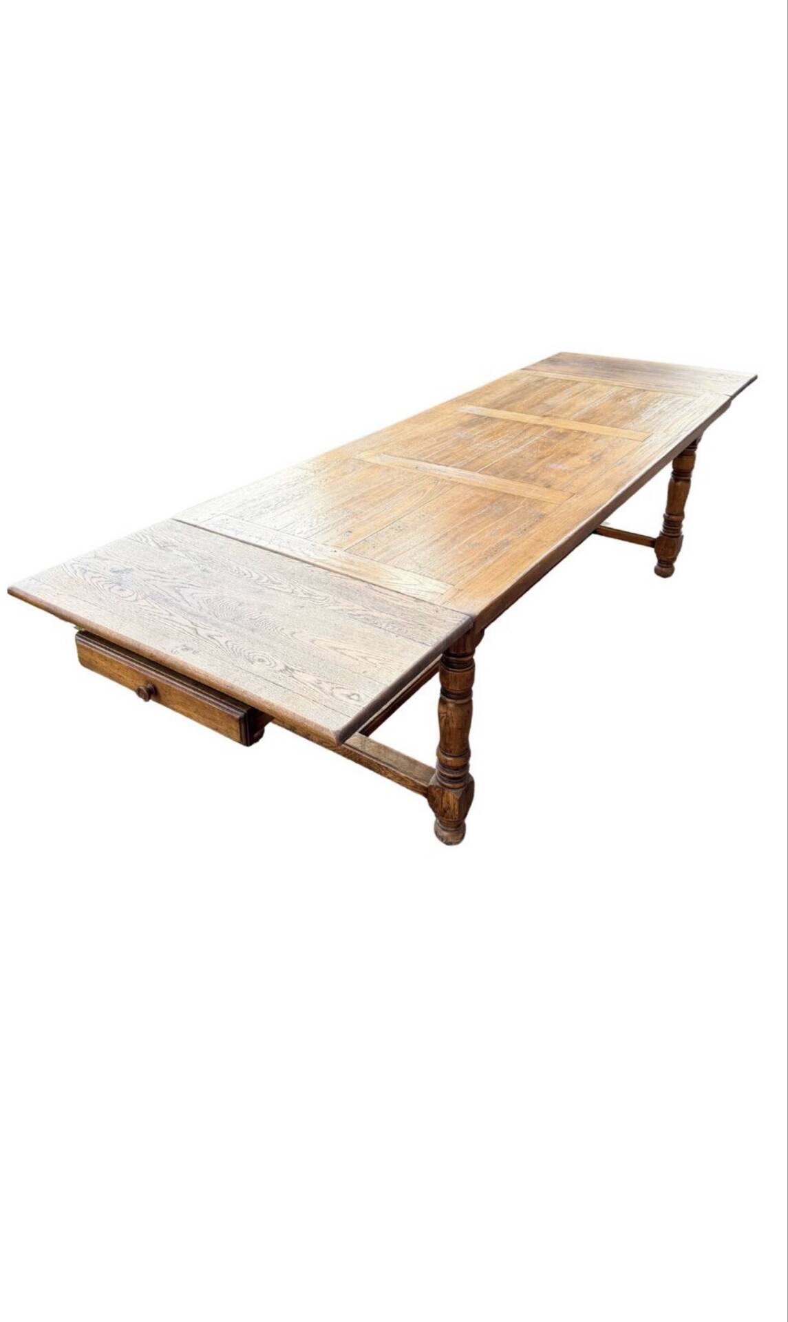 Large farmhouse table made of solid wood