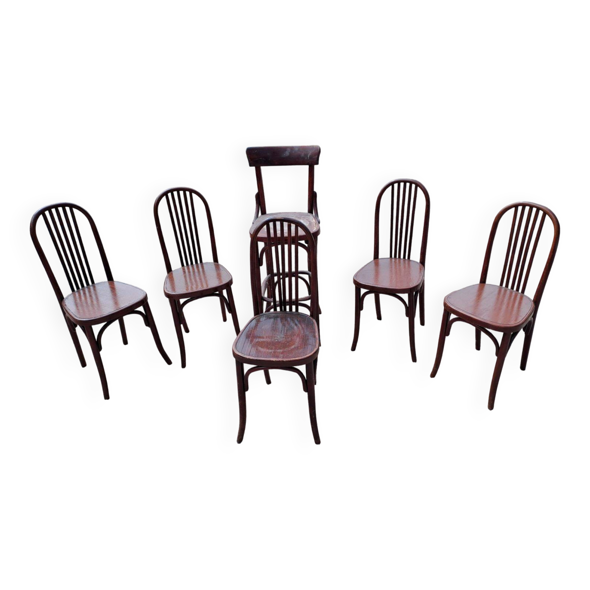 5 bistro chairs and 1 stool
