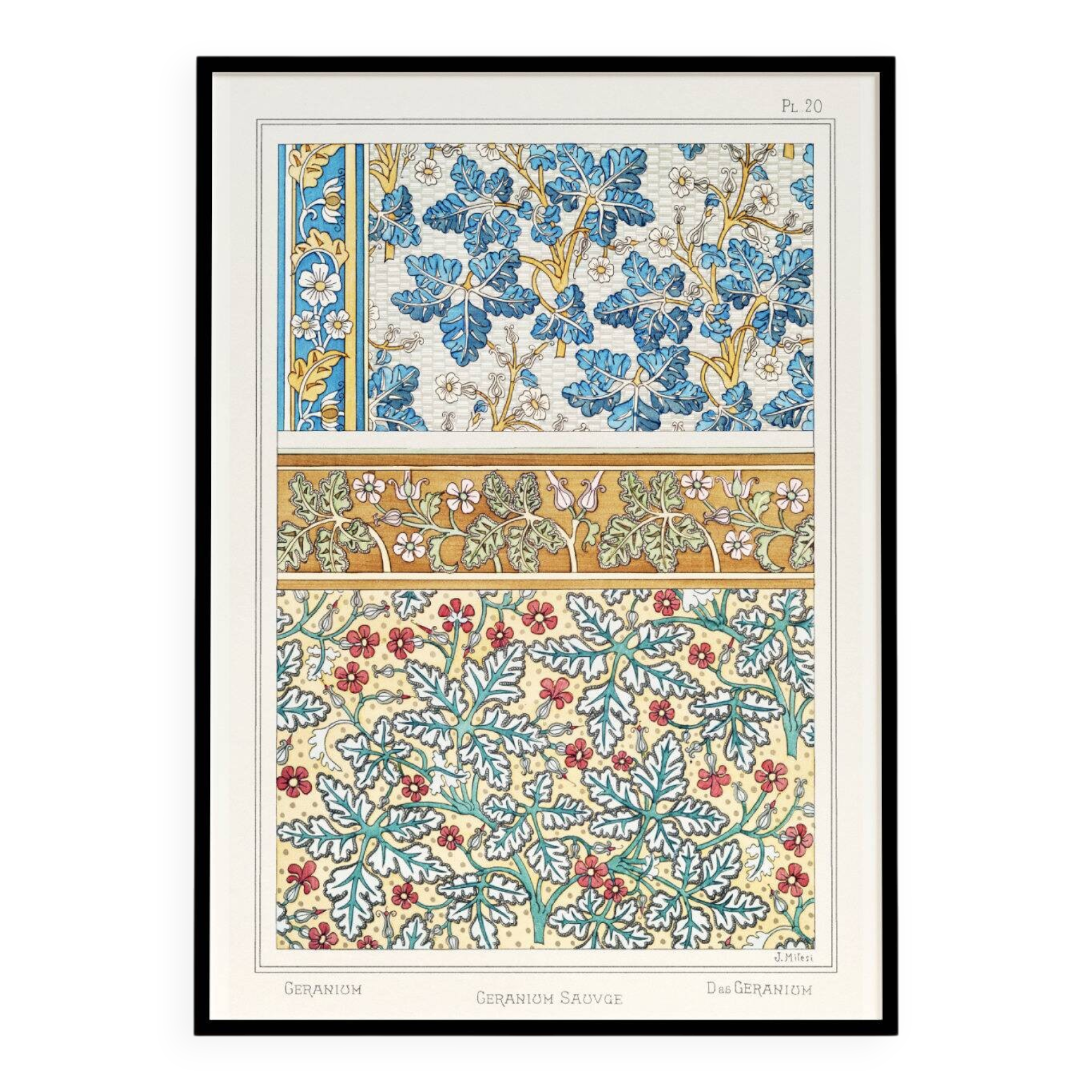 Poster “Geranium”, after an Art Nouveau lithograph from 1897