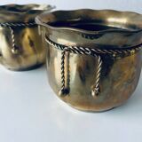 Paire de cache pot cordelette en laiton