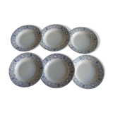Lot of 6 flat plates earthenware Creil Montereau décor Marie Louise
