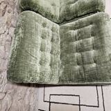 Paire de chauffeuse velour vintage 1970"