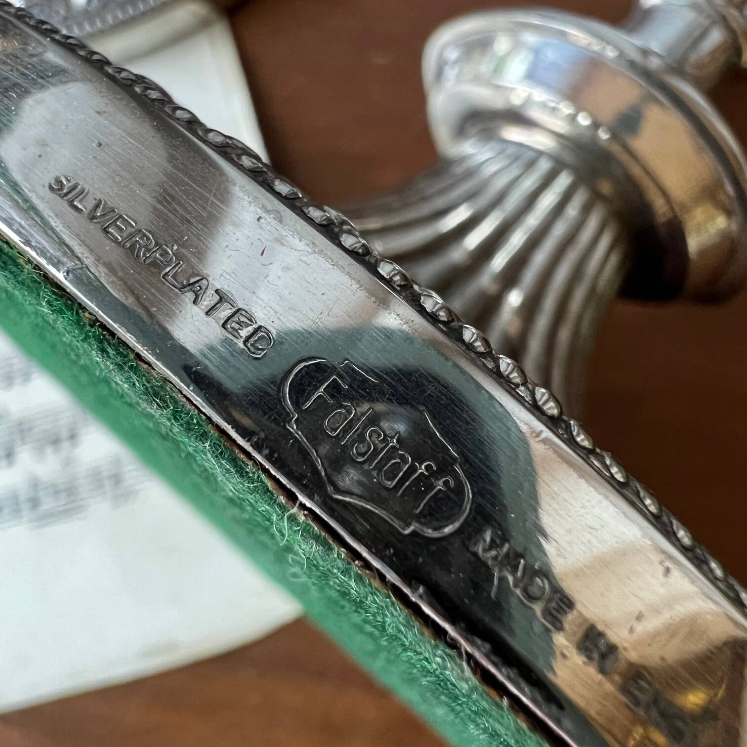 English silver plated candlestick duo "Falstaff"