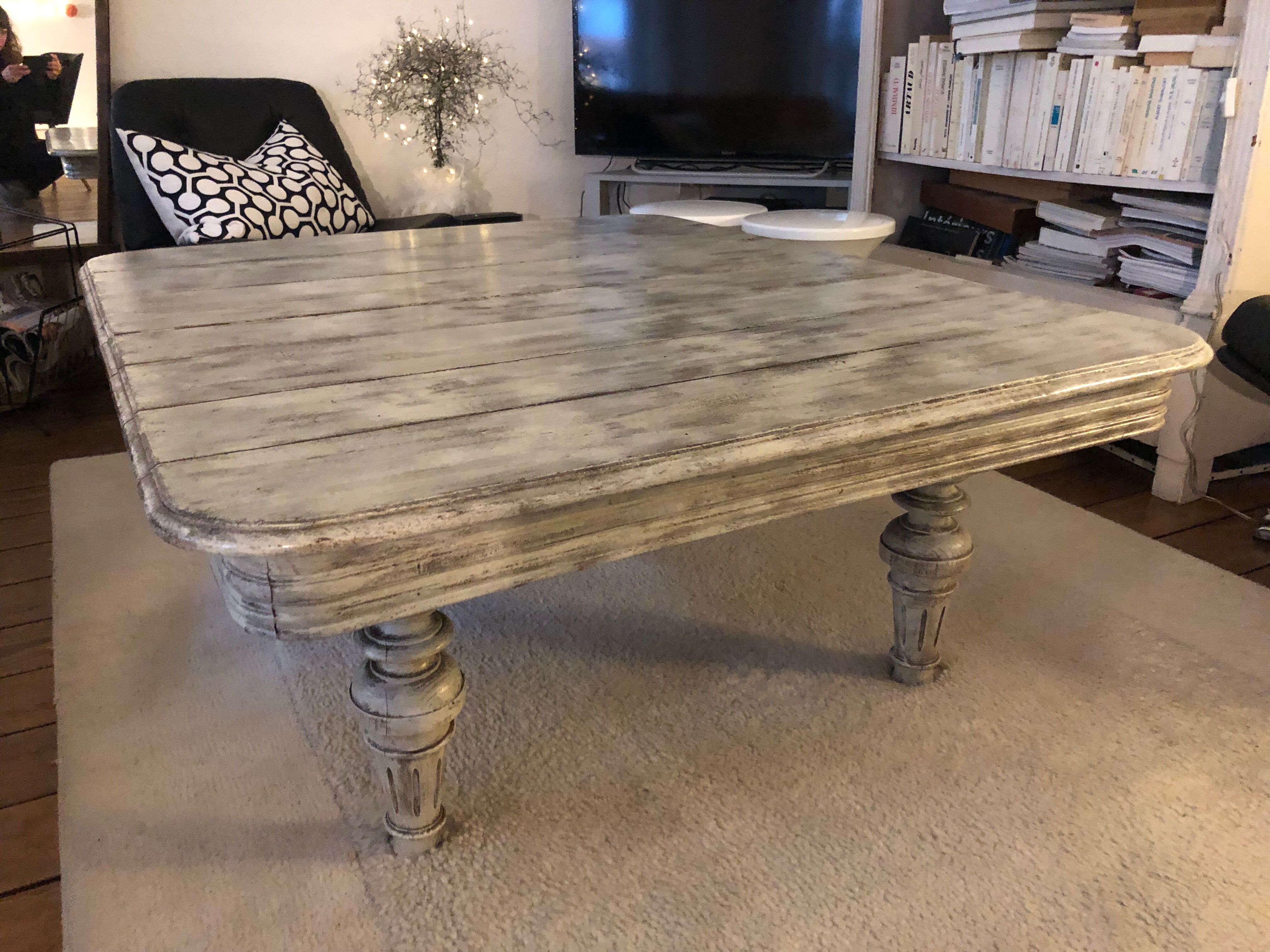 Patinated coffee table