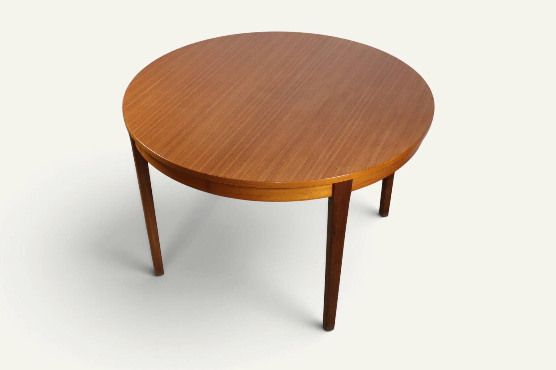Table ronde extensible vintage en teck, années 70