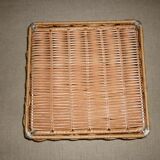 Metal and wicker napkin rack