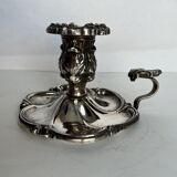 Silver metal candle holder