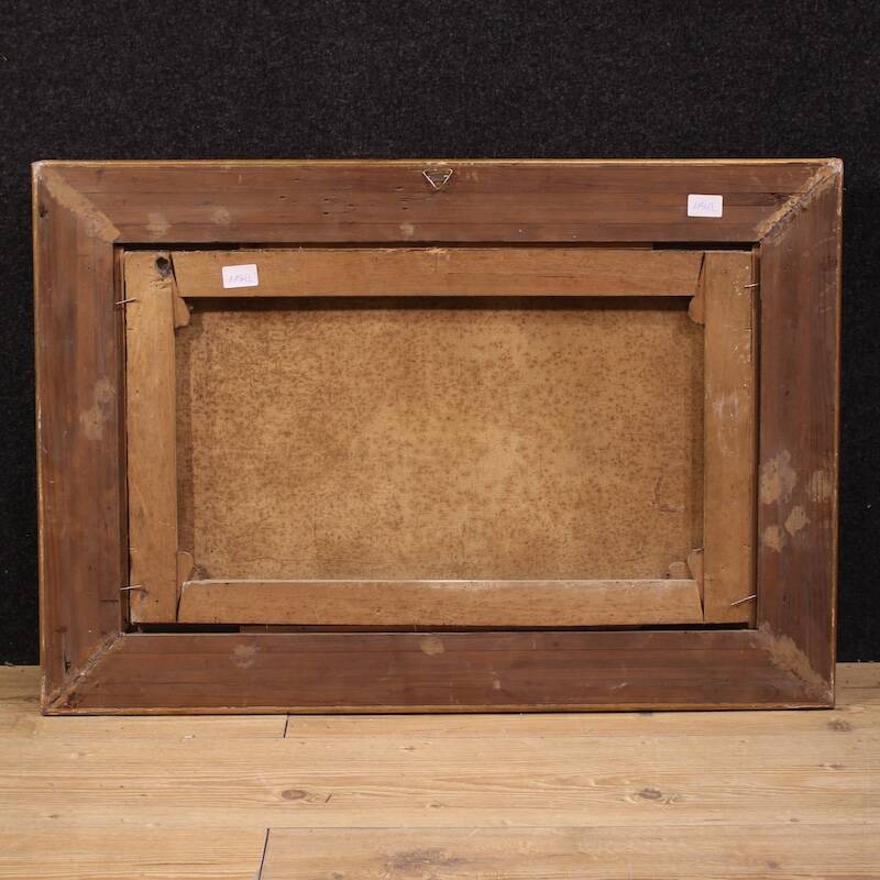 19th century Italian signed bucolic landscape painting