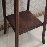 Solid wood side table with marble top