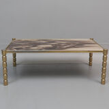 Brass and marble coffee table