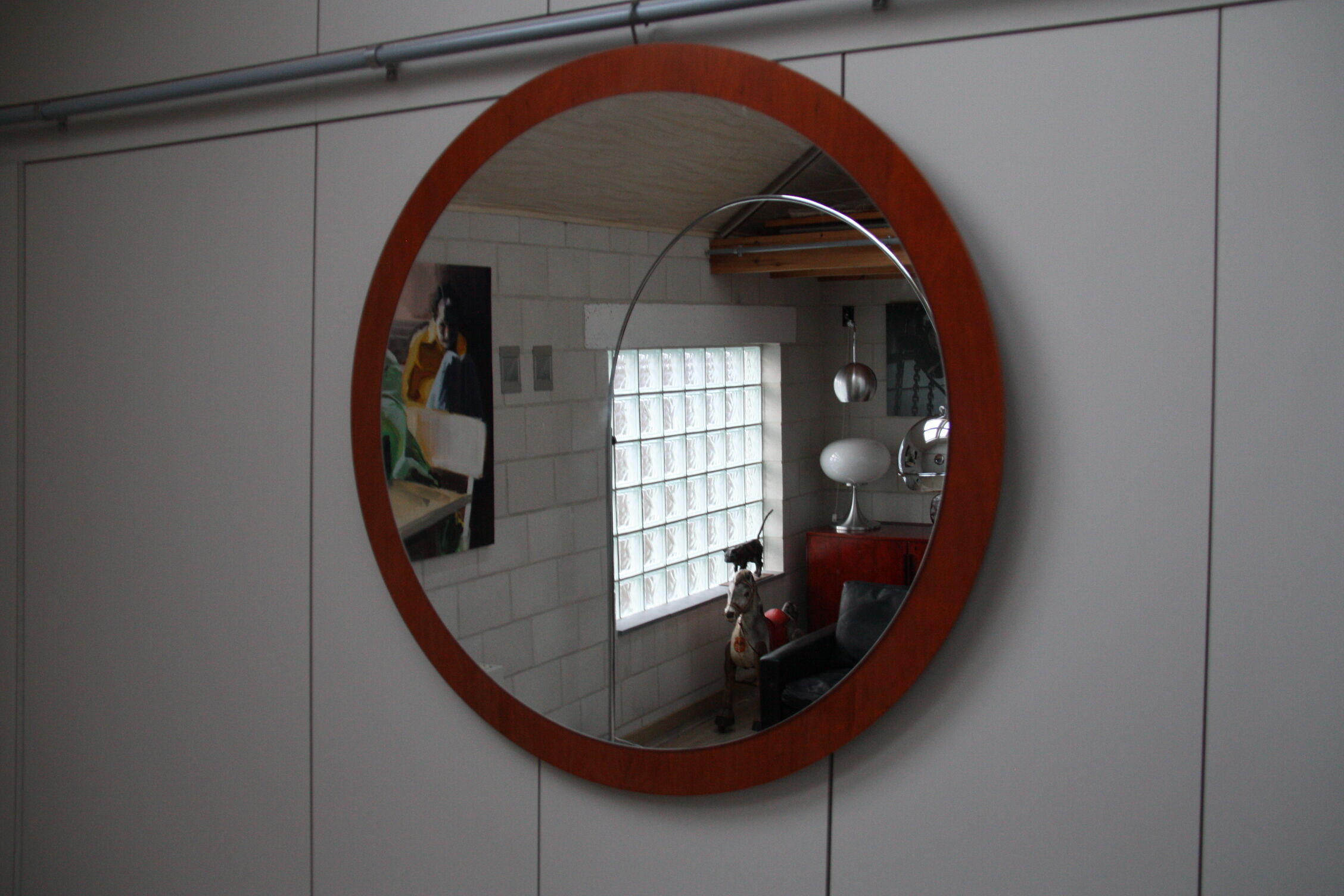 Danish teak 60s mirror diameter 100cm