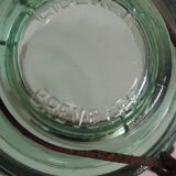Green "ideale" glass canning jar