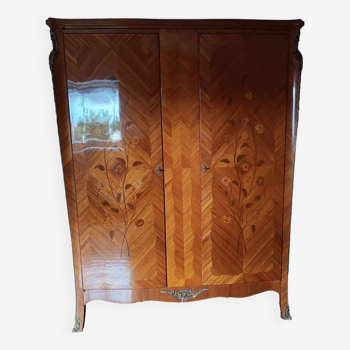 Art deco solid wood wardrobe with marquetry – collector’s item