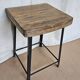 Old workshop stool in wood + wrought iron