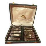 Set of 11 Art Deco knife holders signed Yorel in Piery case
