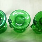 Set of 6 blown glass candle holders