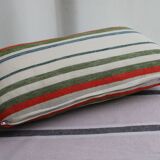 Striped linen cushion