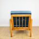 Wooden vintage armchair brown sea blue design by Z. Bączyk - light wood