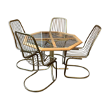 Vintage dining table and chairs, set of 5