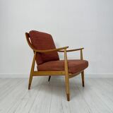 1950s Vintage Danish Oak Armchair FD 145 by Peter Hvidt & Orla Mølgaard Nielsen