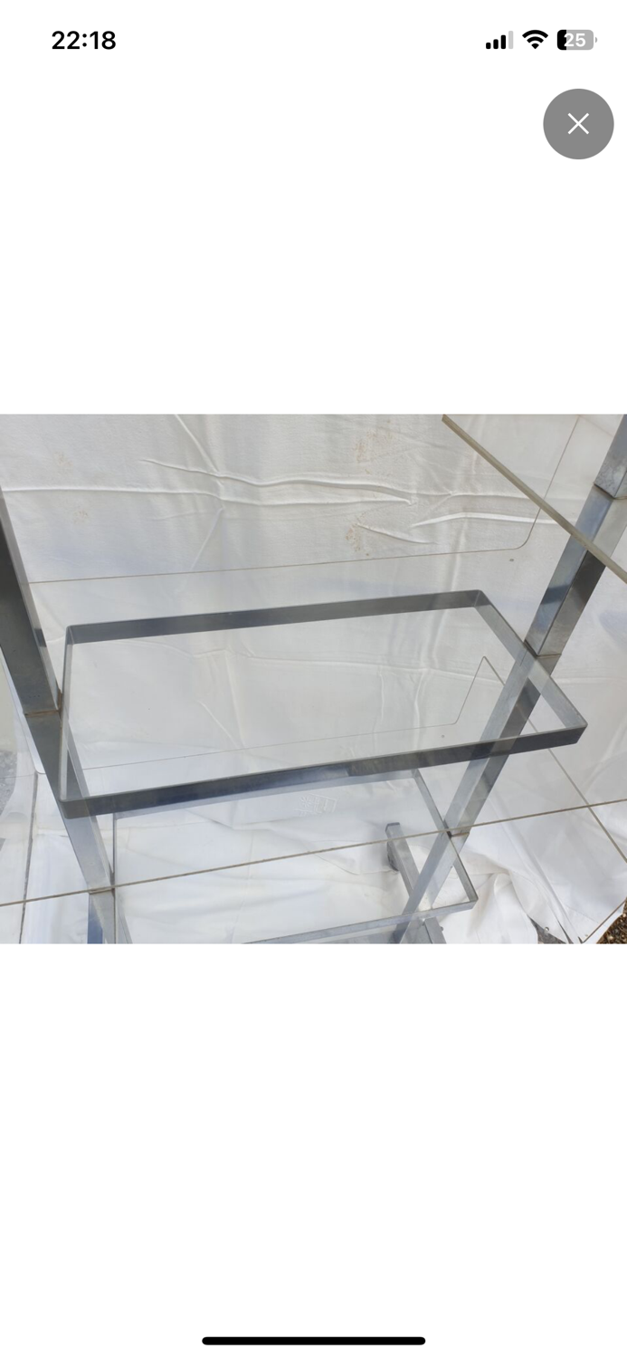 Metal and plexiglass shelf