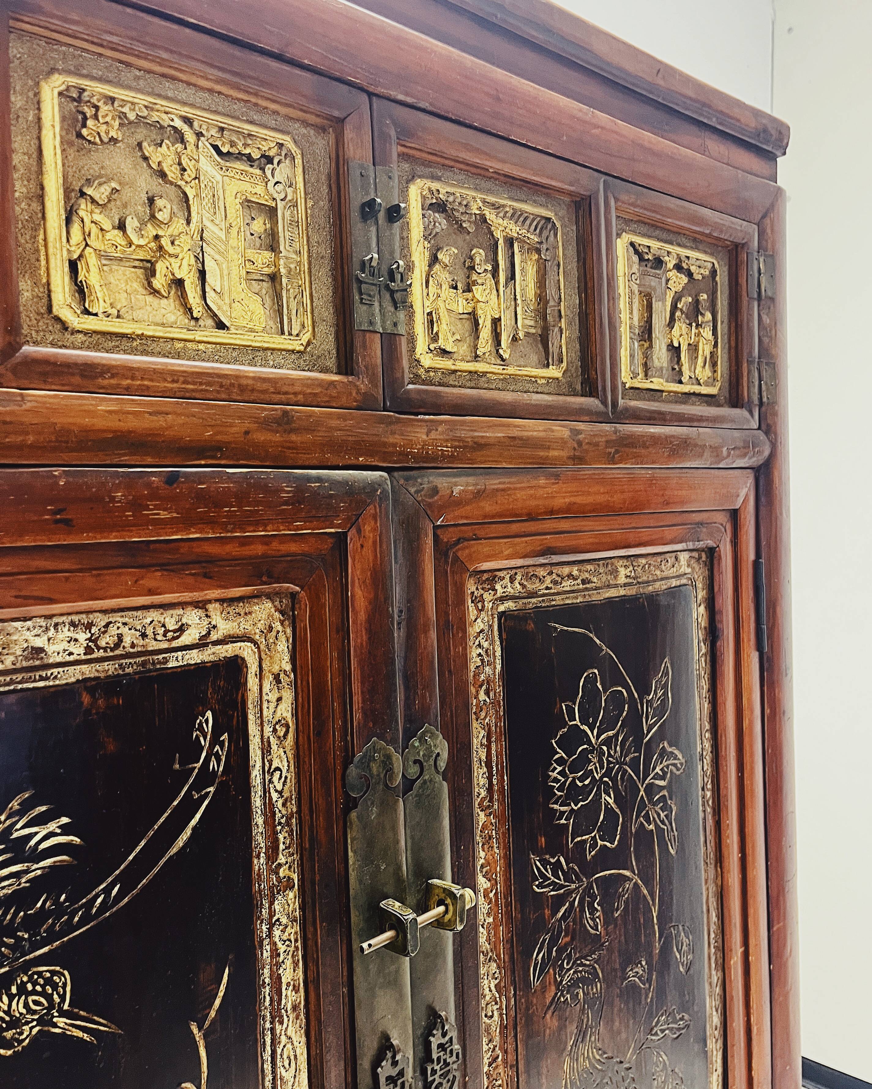 Antique Chinese Closet with gold