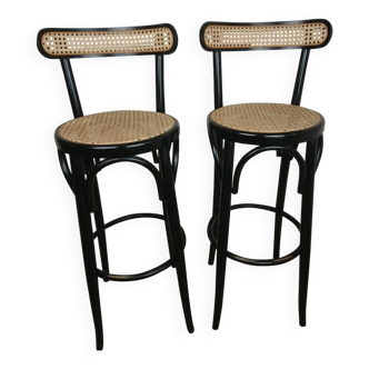 Black cane bar stools