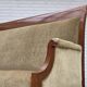 1950s, 2 seater Danish highback sofa, furniture velour, laqered teak wood.