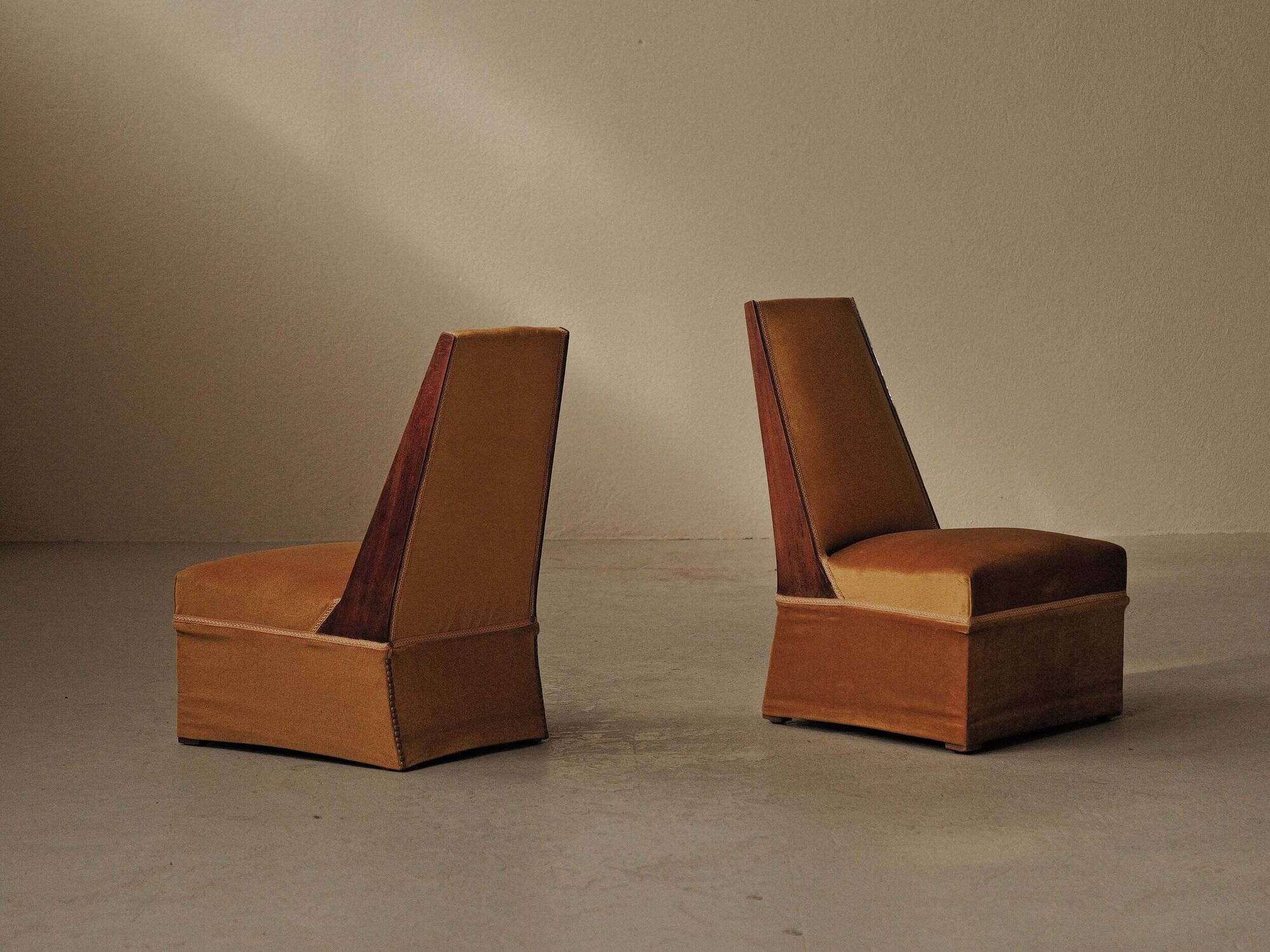 Paire de chauffeuses Art Déco, vers 1930